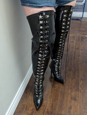 Dominatrix-3024X Patent Leather thigh-high boots